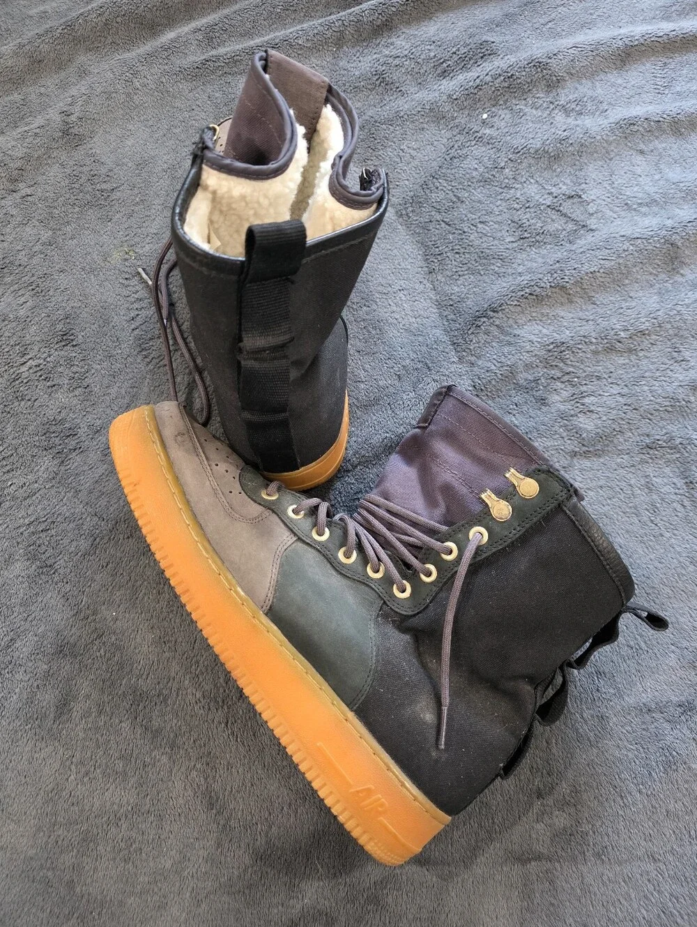Men’s Nike SF Air Force One Premium Sherpa Sneakers Boots Size 11.5 - Picture 8 of 11